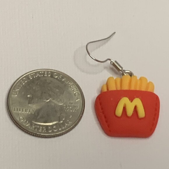 French Fry Earrings, Gift Idea, Funny Food Earring, Fry Earrings, Silly Earrings - Picture 3 of 4